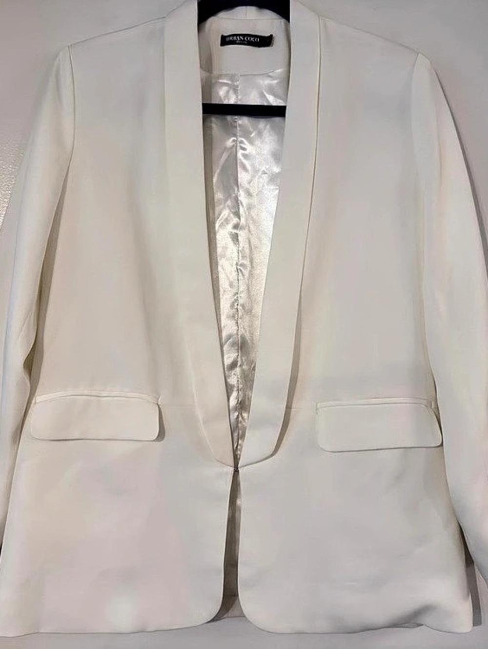 Urban CoCo Women's Office Blazer Jacket Open Front White